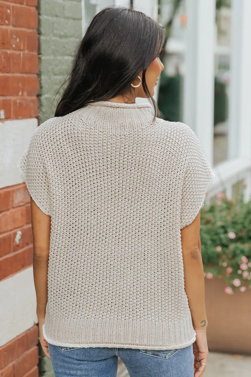 Everyday Classic Mock Neck Sweater - Cream - FINAL SALE