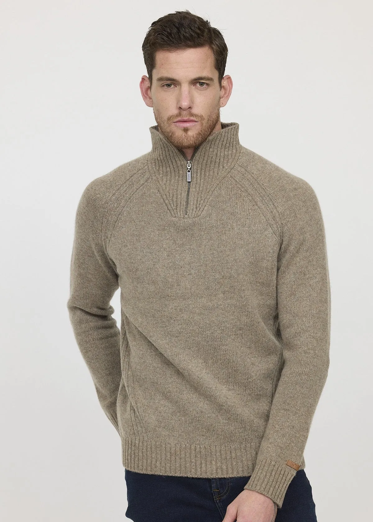 Pull camionneur Lee Cooper beige en laine